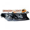 LHD Design Headlight Pair LED Dragon DRL Lights Clear Black Renault Laguna Estate 01-05