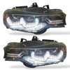 LHD For BMW 3 Series F30 F31 2011-15 Black LED DRL Double U Projector Headlights