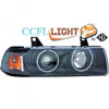 LHD Projector CCFL Headlights Pair Clear Black H1 H3 BMW 3 Series E36 90-99