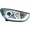 LHD Projector Headlights Pair LED Dragon DRL Lights Clear Chrome Hyundai IX 35 10-13