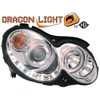 LHD Projector Headlights Pair LED Dragon DRL Lights Clear Chrome Mercedes C209 02-09
