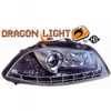 LHD Projector Headlights Pair LED Dragon DRL Lights Clear Chrome Seat Ibiza 02-08
