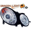 LHD Projector Headlights Pair LED Dragon DRL Lights Clear Chrome H1 Mercedes W211 02-06