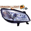 LHD Projector Headlights Pair LED Dragon DRL Lights Clear Chrome H1 Vauxhall Zafira 99-05