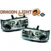 LHD Projector Headlights Pair LED Dragon DRL Lights Clear Chrome H1 H1 VW T4 90-03