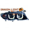 LHD Projector Headlights Pair LED Dragon DRL Black BMW 3 Series E46 01-05 4dr
