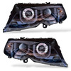 LHD Projector Headlights Pair LED Dragon DRL Black BMW 3 Series E46 01-05 4dr