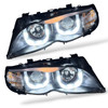 LHD Projector Headlights Pair LED Dragon DRL Black BMW 3 Series E46 01-05 4dr