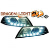 LHD Projector Headlights Pair LED Dragon DRL Lights Clear Chrome D1S H1 Skoda Octavia 04-09