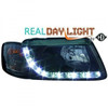 LHD Projector LED DRL Headlights Headlamp Pair Clear Black Audi A3 96-03
