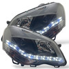 LHD Projector LED DRL Headlights Headlamp Pair Clear Black VW Polo 05-09
