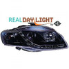 LHD Projector LED DRL Headlights Pair Clear Black Audi A4 Saloon 04-07