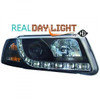 LHD Projector LED DRL Headlights Headlamp Pair Clear Black VW Passat B5 96-00