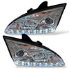 LHD Projector LED DRL Headlights Pair Clear Chrome Ford Focus II 04-07