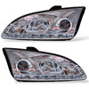 LHD Projector LED DRL Headlights Pair Clear Chrome Ford Focus II 04-07