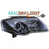 LHD Projector LED DRL Headlights Pair Clear Chrome VW Passat Saloon 05-10