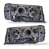 Projector Headlights Lamps LHD for Mercedes-Benz W201 1982-1993 Clear Chrome with Fog Lights & Indicators