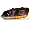 Rhd For VW Polo 6R 6C 2009- Black DRL LED Projector Headlights Dynamic Indicator