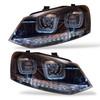 Rhd For VW Polo 6R 6C 2009- Black DRL LED Projector Headlights Dynamic Indicator