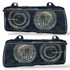 RHD LHD Projector Headlights Pair Angel Eyes Clear Black BMW E36 90-99 Saloon