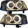 RHD LHD Projector Headlights Pair Angel Eyes Clear Black H7 H7 VW Polo 99-01 6N2