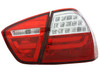Back Rear Tail Lights For BMW E90 Saloon 05-08 In Red-Clear LED Lightbar