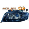 RHD LHD Xenon Headlights Pair Angel Eyes Clear Black Audi A6 Typ 4B 97-01