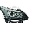 LHD Projector Headlights Pair Angel Eyes Clear Black H7 H1 BMW E60 61 03-07