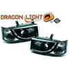 LHD Projector Headlights Pair LED Dragon DRL Lights Clear Black H1 H1 VW T4 90-03