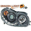 LHD Projector Headlights Pair LED Dragon DRL Lights Clear Black Mercedes C209 02-09