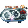 LHD Projector Headlights Pair Angel Eyes Clear Chrome H1 H1 H3 VW Golf IV 97-03