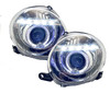 LHD Projector Headlights Pair Angel Eyes Clear Chrome H1 Fiat 500 07-15