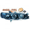LHD Projector Headlights Pair Angel Eyes Clear Black H1 H1 Vauxhall Vectra B 95-98