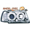 LHD Projector Headlights Pair Angel Eyes Clear Chrome H1 H1 Renault Clio 91-98