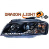 LHD Projector Headlights Headlamp Pair LED Dragon DRL Lights Clear Black Audi A3 03-08