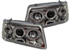 LHD Projector Headlights Pair Angel Eyes Clear Chrome Peugeot 205 83-96