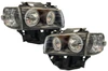 LHD Projector Headlights Pair Angel Eyes Clear Black VW T4 Longnose 96-03