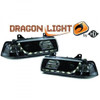 LHD Projector Headlights Pair LED Dragon DRL Lights Clear Black H1 BMW E36 90-99