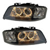 RHD LHD Projector Headlights Pair Angel Eyes Clear Black Audi A6 Typ 4B 97-01