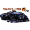LHD Projector Headlights Pair LED Dragon DRL Lights Clear Black Audi A4 Avant 8E 04-07