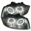LHD CCFL Projector Headlights Pair Clear Black Audi A4 Saloon Avant 8E 00-04