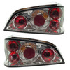 Back Rear Tail Lights Pair Set Clear Chrome Peugeot 106 95-05