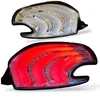 For Peugeot 208 2012-2015 Full LED Rear Tail Lights Pair Clear Chrome Lightbar E-Marked