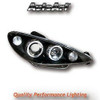Black Twin Angel Eye Projector Headlights Lamp Part For Peugeot 206 98-02