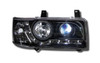 Chrome DRL Devil Eye Headlights Lamps For VW T4 Caravelle Eurovan 1997 To 2003