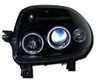Black Angel Eye Projector Headlights For Renault Clio Mk2 98-01/Campus 05 On
