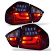 Back Rear Tail Lights Pair Set Clear Red Black BMW E90 Saloon 05-08