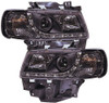 Black DRL Devil Eye Headlights For VW T4 Caravelle/Eurovan Longnose 1997 To 2003