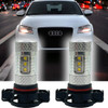 Pair H16 Ps19W Samsung LED Xenon White Bulbs DRL 5052