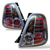 LHD Back Rear Tail Lights Pair Set LED Clear Chrome Fiat 500 2007-15